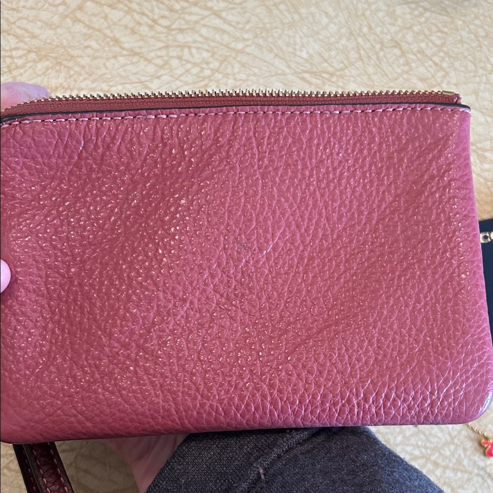 Coach Pink Wristlet with Logo & Coach Red Necklace - Picture 3 of 5
